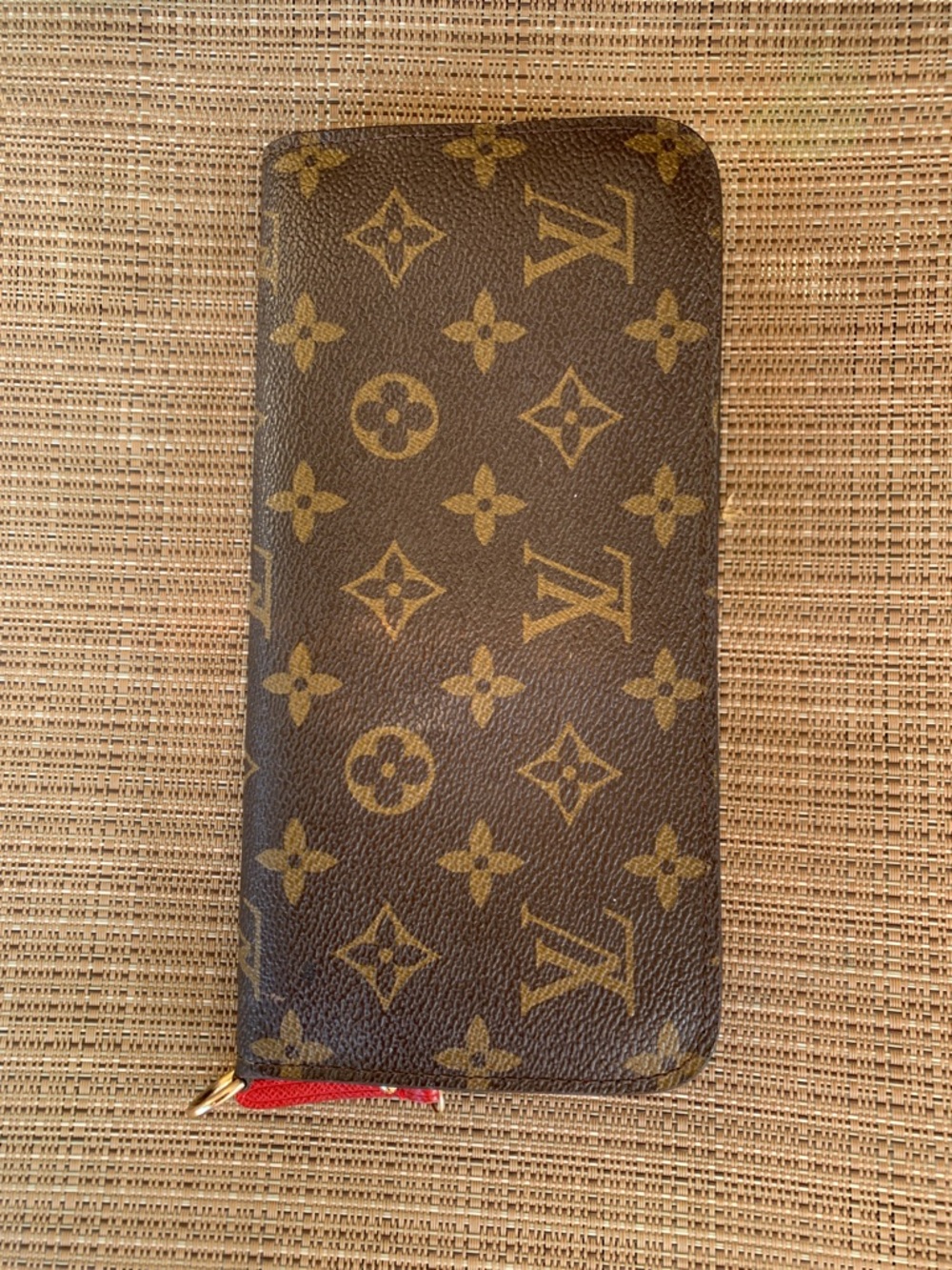 Louis Vuitton Monogram large Wallet Red interior